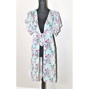 Boutique short‎ sleeves floral kimono S/M
